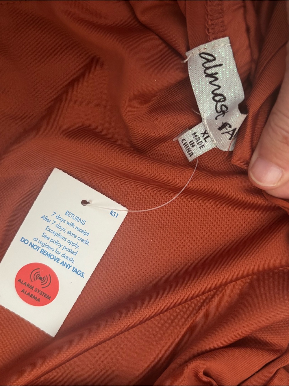 Almost Famous Rust Orange Satin Tank Top